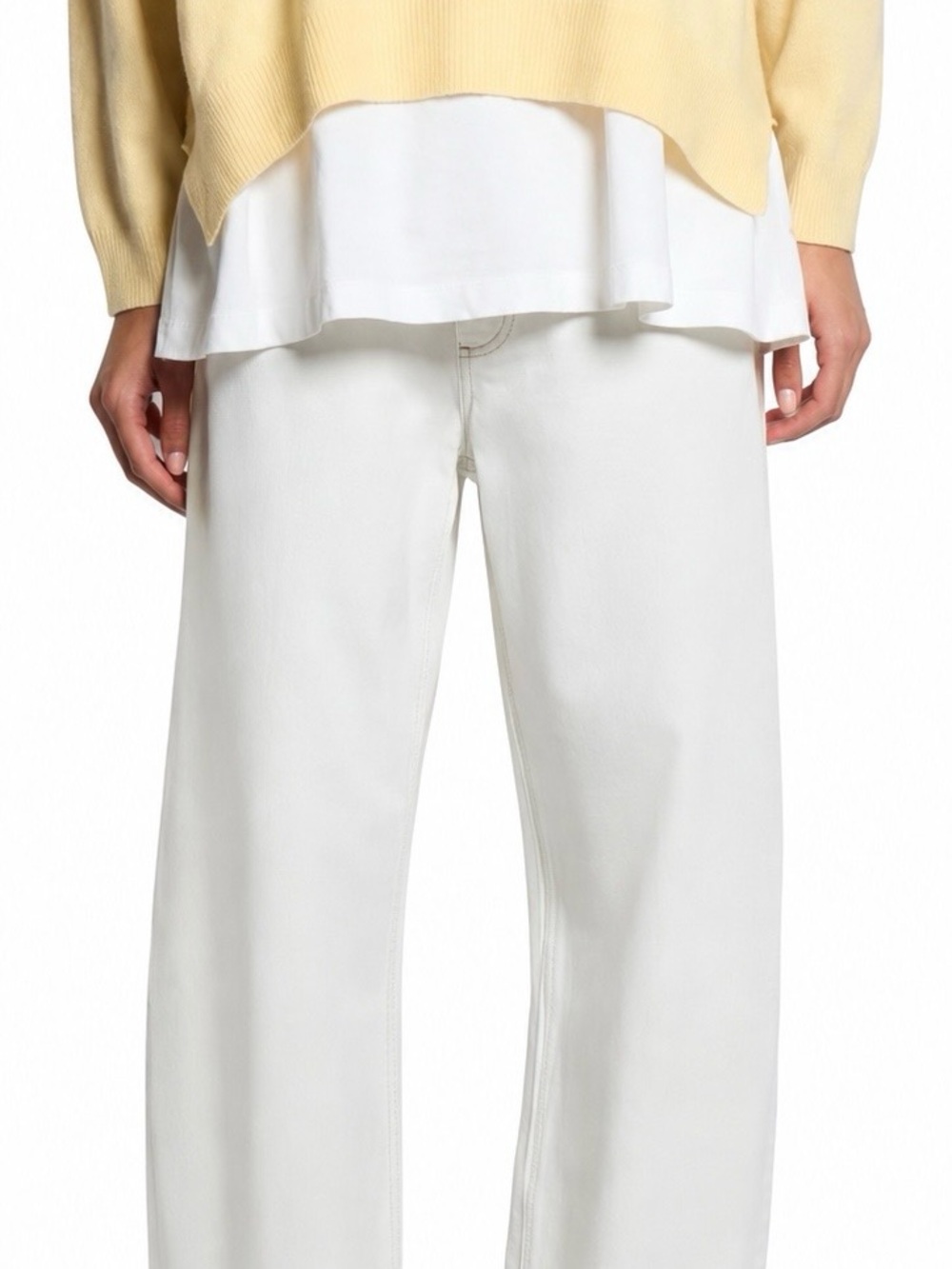 Roucha Barrel Wide-Leg Women’s Jeans in Crème, Size Med
